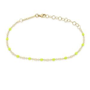 NEW ZOË CHICCO women's tube bar chain bracelet in yellow enamel